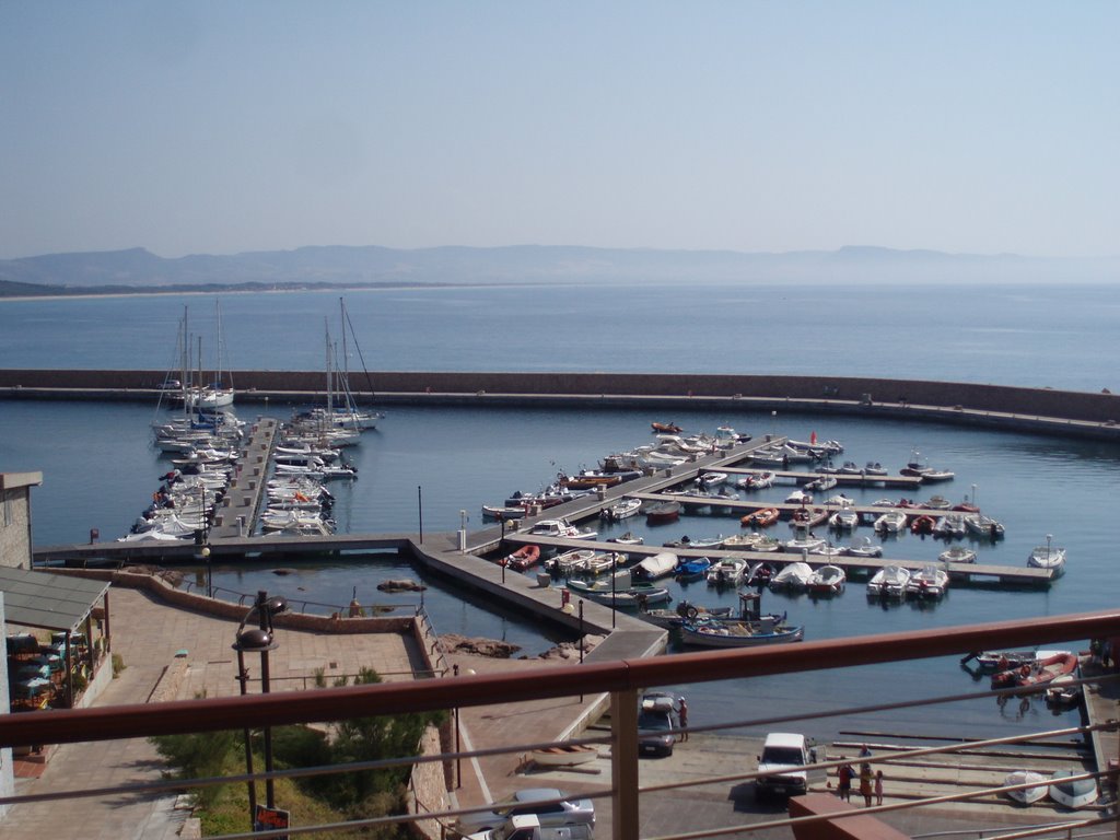 The harbour/marina at Isola Rossa taken from balcony at Hotel Corallo by merseygolfnews