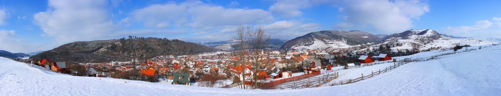 Praid (Parajd) - the village from the Salt Hill - panoramic view by jeffwarder