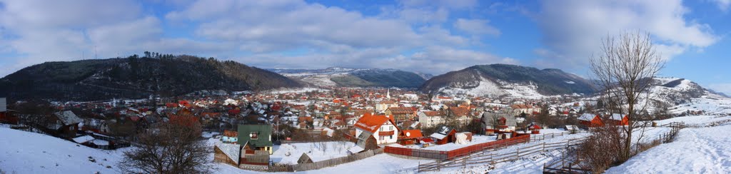 Praid (Parajd) - the village from the Salt Hill - panoramic view by jeffwarder