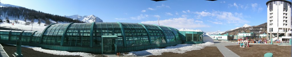 Sestriere village glass building panorama by markome