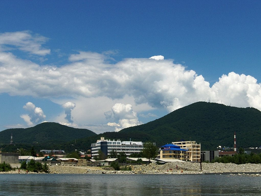 Lazarevskoe near Psezuapse-river view from Black Sea by sukonka