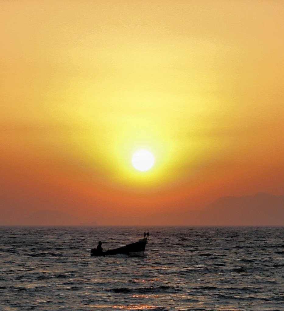 Sunset at Triánda, Rhodes by Wim Janssen