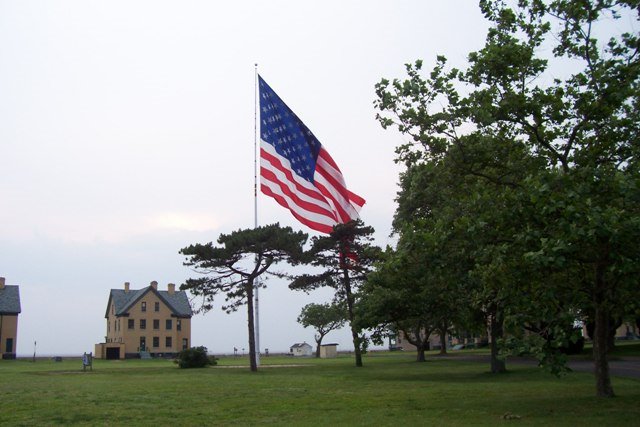 Flag on Parade Ground Fort Hancock, NJ by rjneal