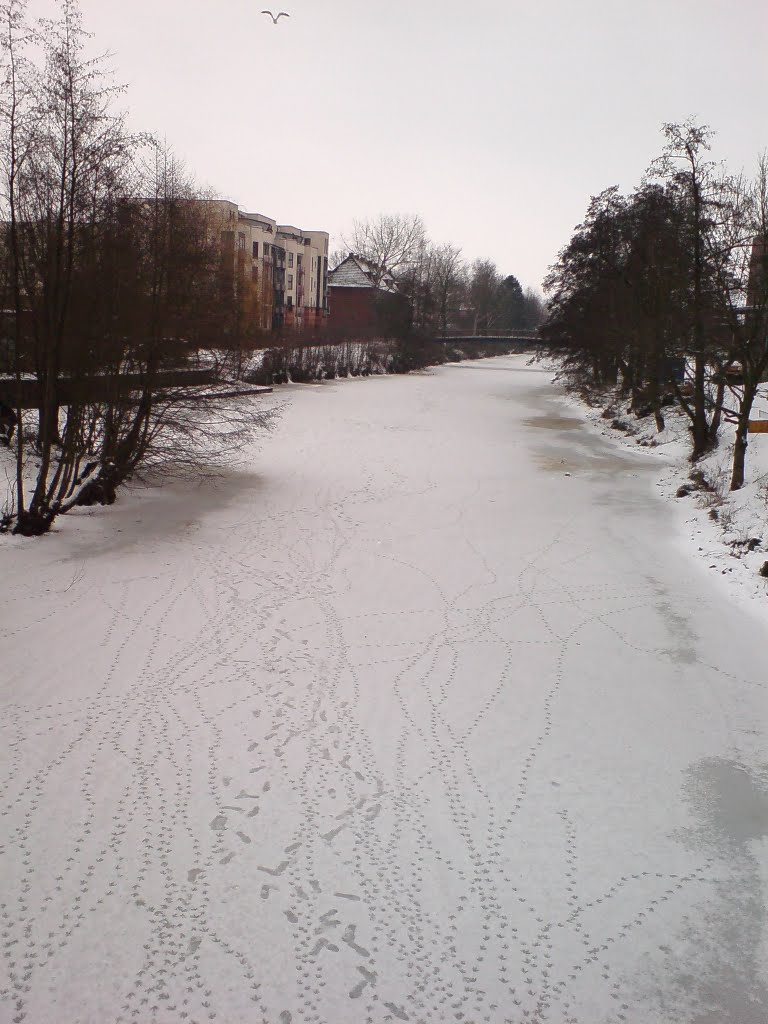 Eiszeit, River "Schleusengraben" frozen, gefroren by Marie 10