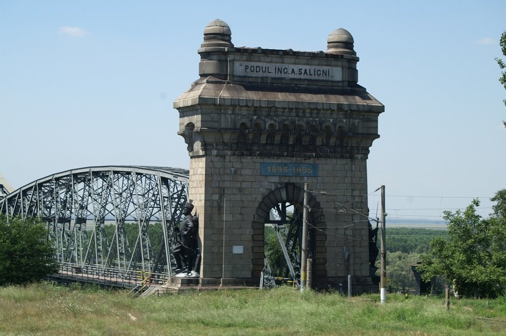 Anghel Saligny railway bridge over the Danube at Cernavoda by Radul