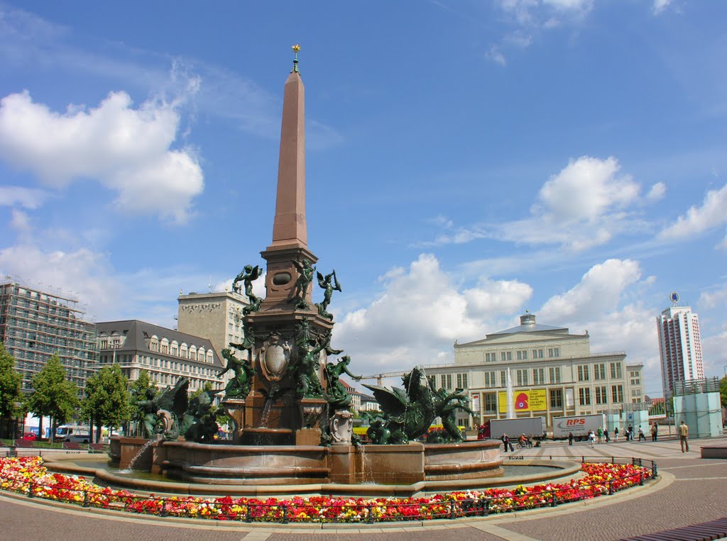 Mende's fountain and Leipzig Opera by IPAAT