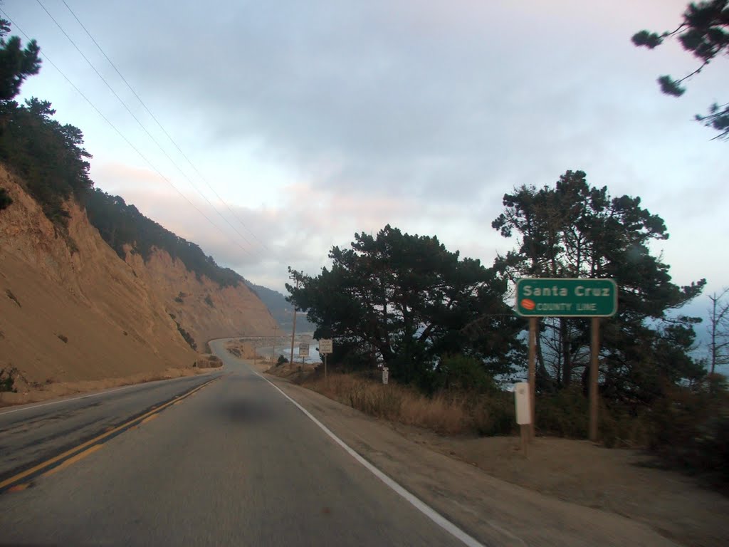 Pacific Coast Highway At The Santa Cruz County Line 8-24-2009 by Kyle Stephen Smith