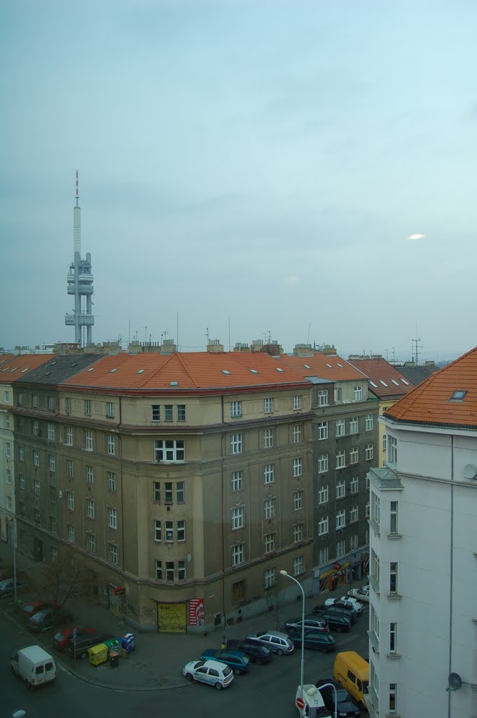 Prague Tower from Marriott Courtyard by A.Elkin