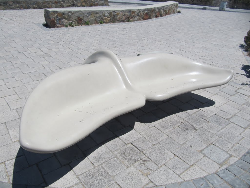 Designer bench at the whale watching viewpoint by Willem Nabuurs