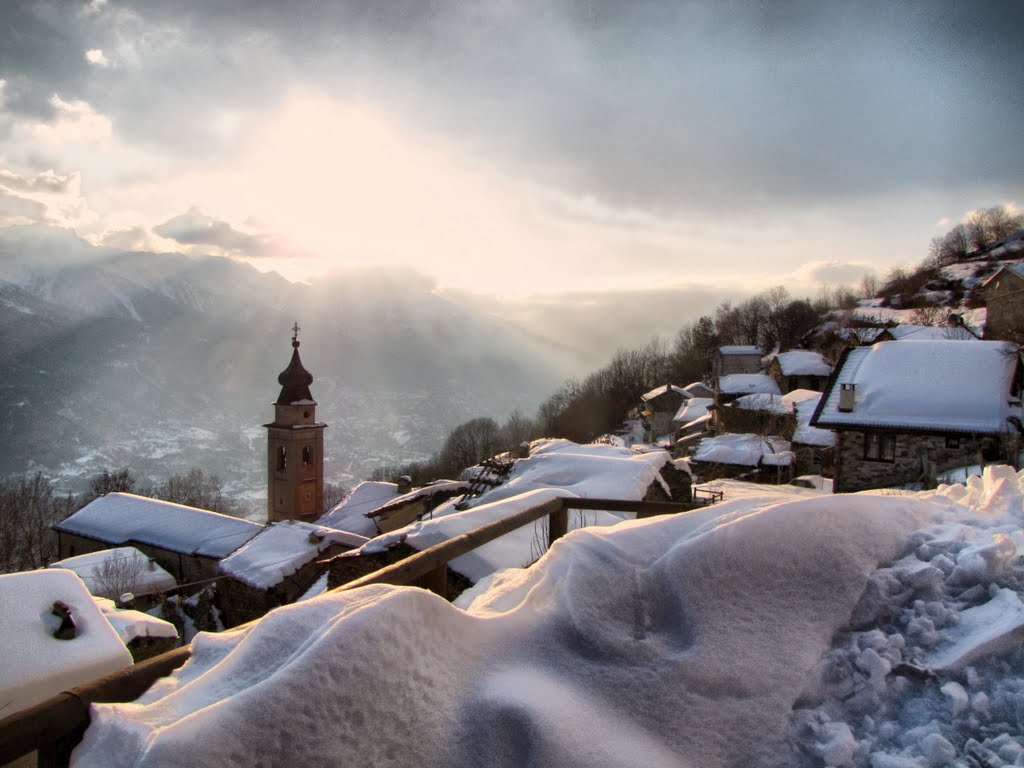 # 54 campanile chiesa di Maffiotto al tramonto by s.silvia