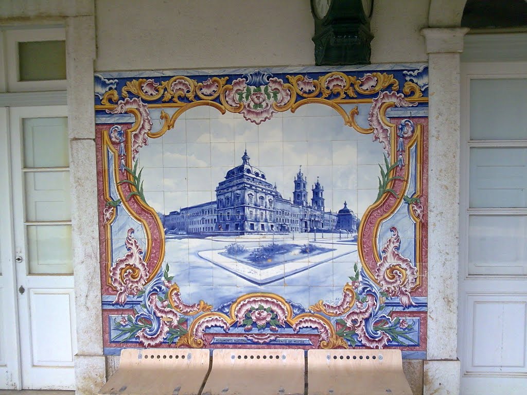 Palácio real. Painel na estação de Mafra. by A. Miranda