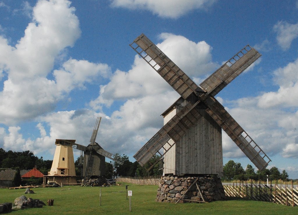 Windmills in Angla, Saaremaa island by dbsfemino