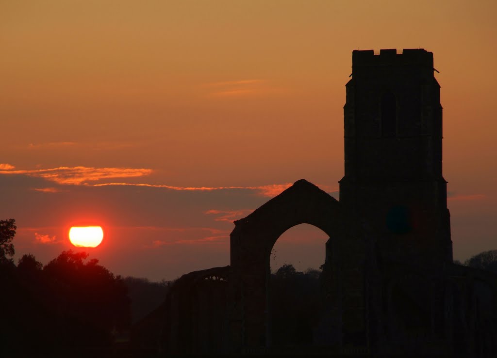 Covehithe church at sunset by Mike. Baker