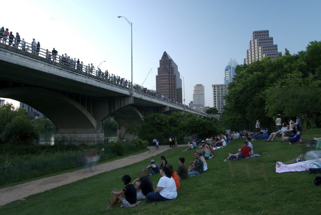 Below Congress Bridge, waiting for bats by GordZ