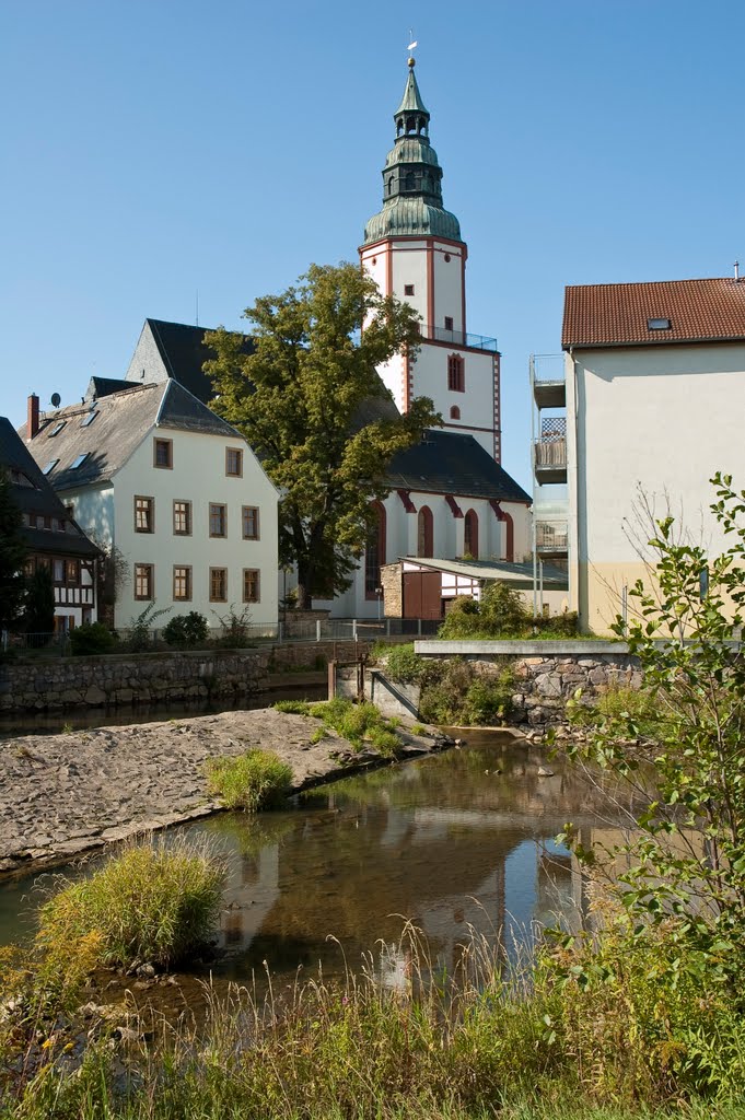 An der Mulde, Blick zur Nikolaikirche, Döbeln by malheur