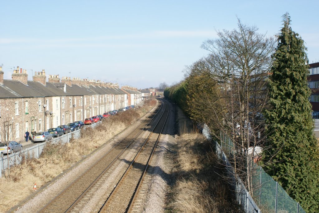 York to Scarborough Rail Line in Bootham York. by wgarmstrong