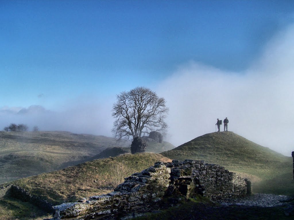 Ramparts of Dryslwyn castle by brian lloyd