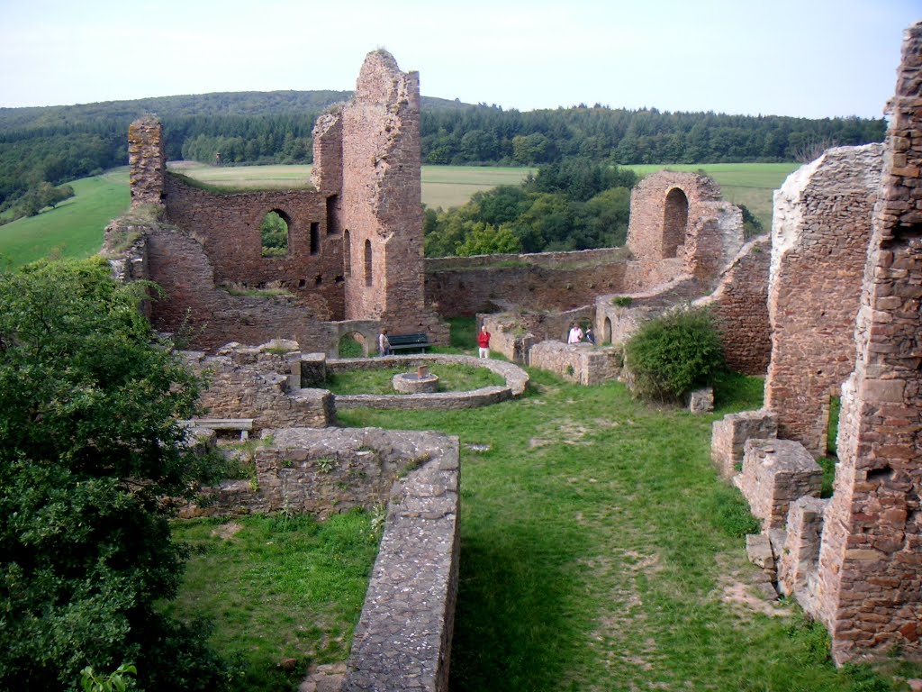 Überblick über die Burganlage der Ruine Montfort by wolfbam