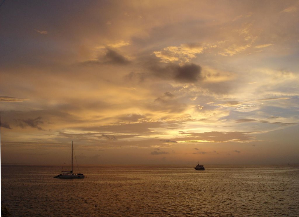 Boats in the sunset by Francisco Morales