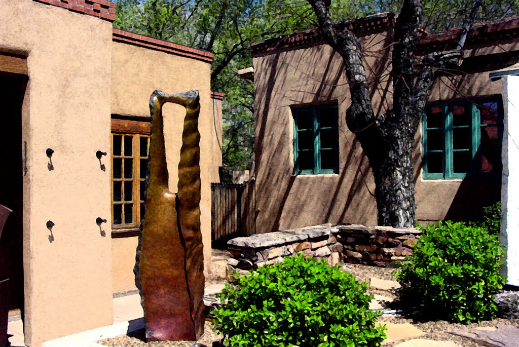 Canyon Road Art Walk Santa Fe, New Mexico by Bobbe Wright