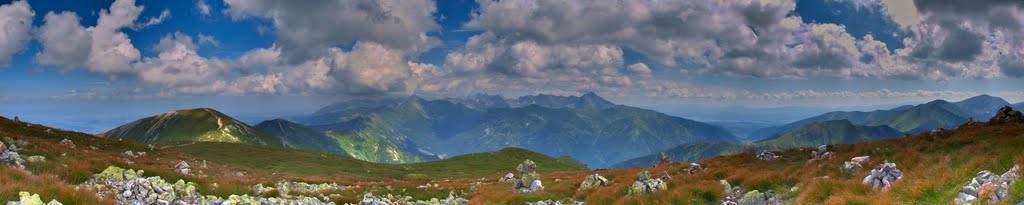 Panorama Wysokich Tatr z Czerwonych Wierchów by gengor