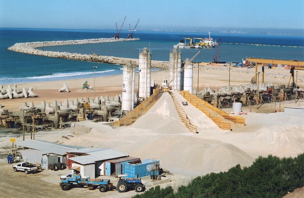 Coega Harbour under construction from Dolos Yard by grahamt