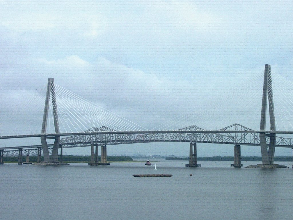 Cooper and Ravenel Bridges, Before Demolition by apitt