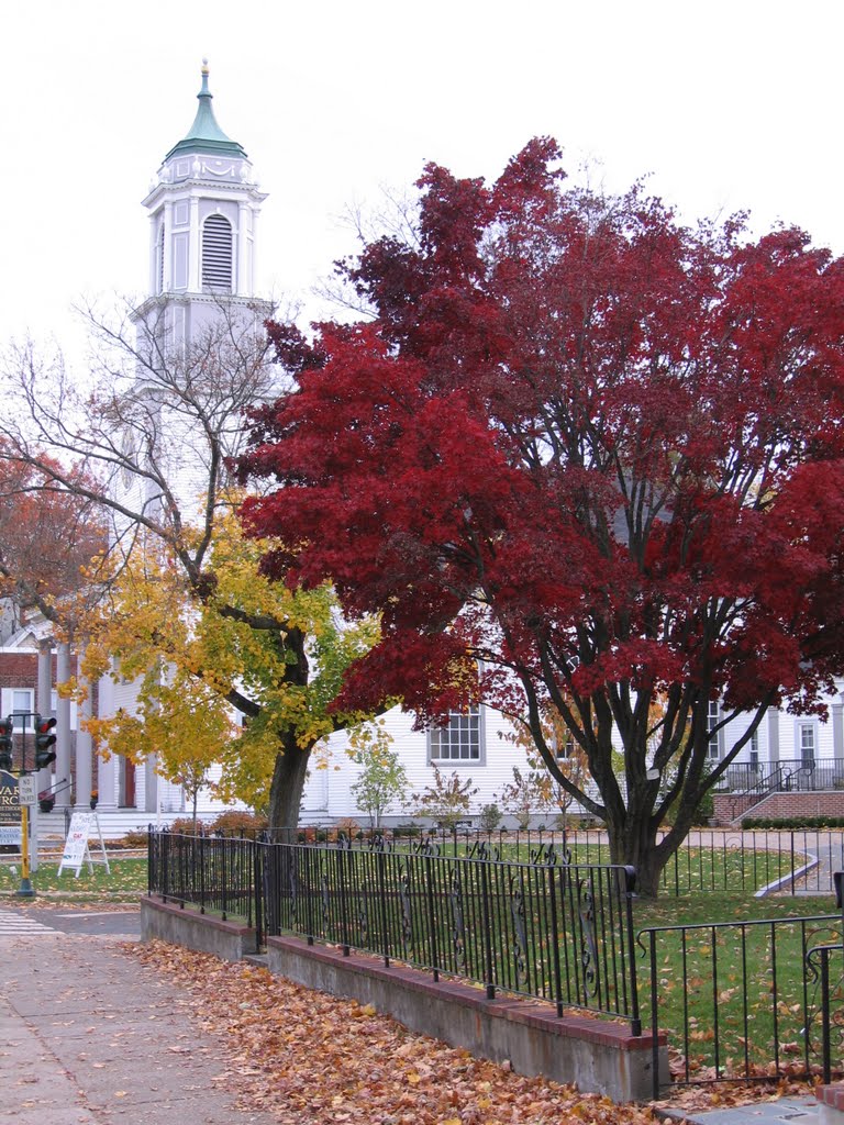 Calvary Church's steeple in late fall by michael.f.erwin