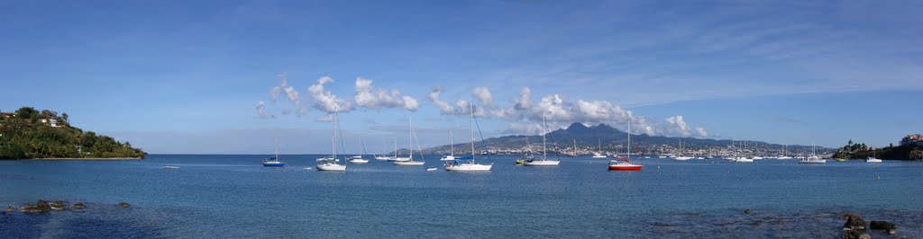 Martinique - Fort-de-France et la Montagne Pelée vus depuis l'Anse Mitan by François Collard