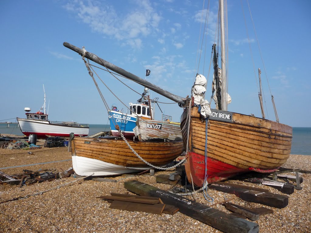 Fishing boats on Deal beach by Chris Seager