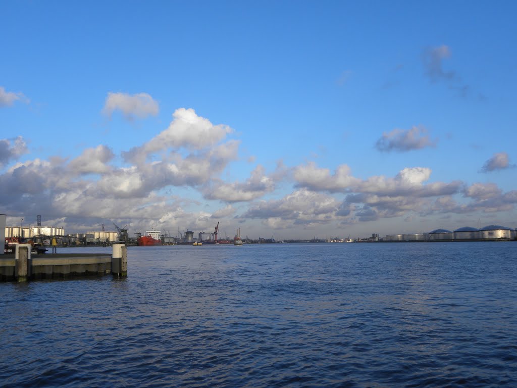 View over river 'Maas' to the east by Pontecaffaro