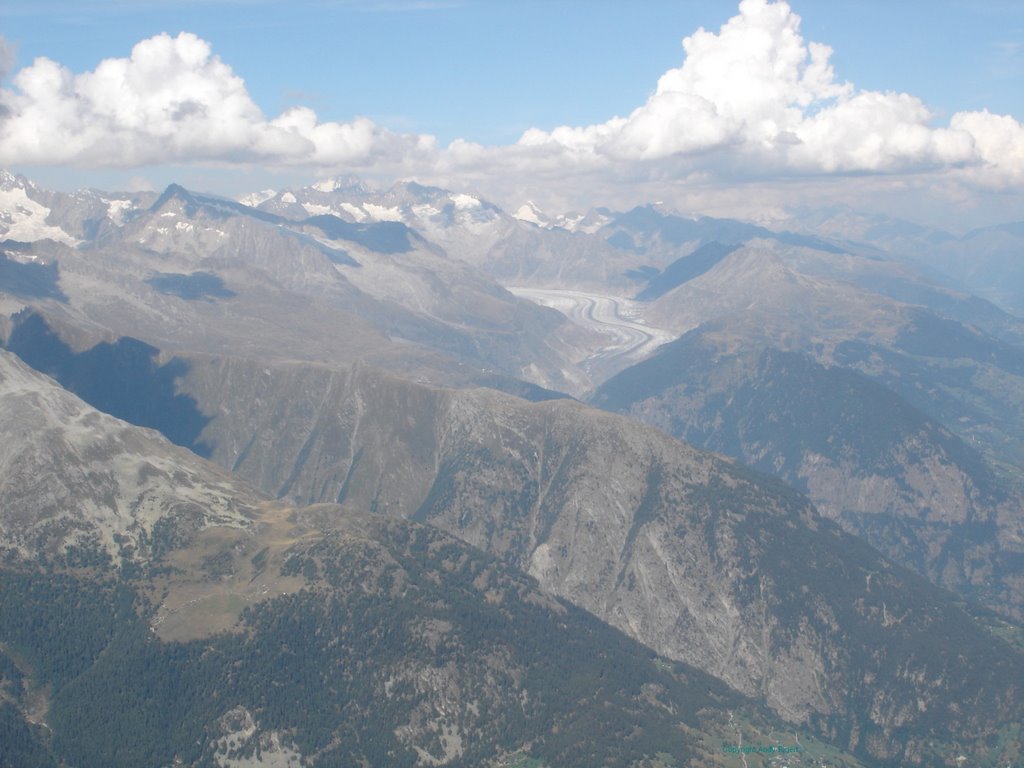 Aletsch glacier aerial photo by Andy Rigert