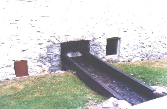 A LEAT A STREAM USED TO WORK A WATER MILL FOR POWERING A SPINNING MULE by CLIVE BAILEY