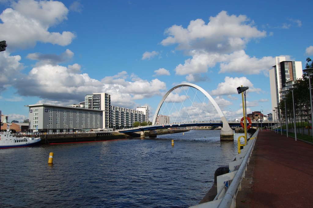 The Clyde Arc Bridge, River Clyde, Glasgow. by Jim Campbell