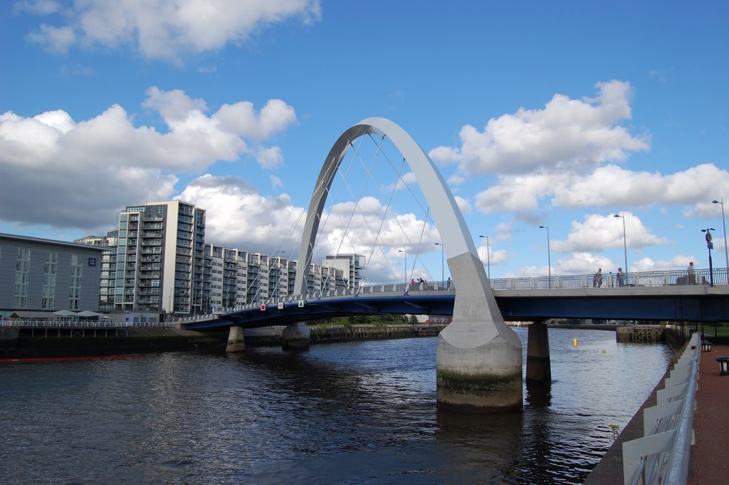 The Clyde Arc Bridge, River Clyde, Glasgow. by Jim Campbell