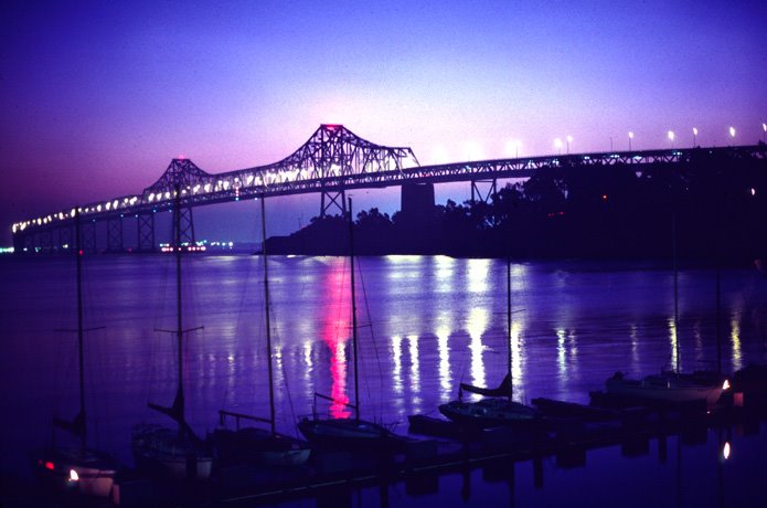 Oakland Bay Bridge from Treasure Island Marina by Joe Gattuso