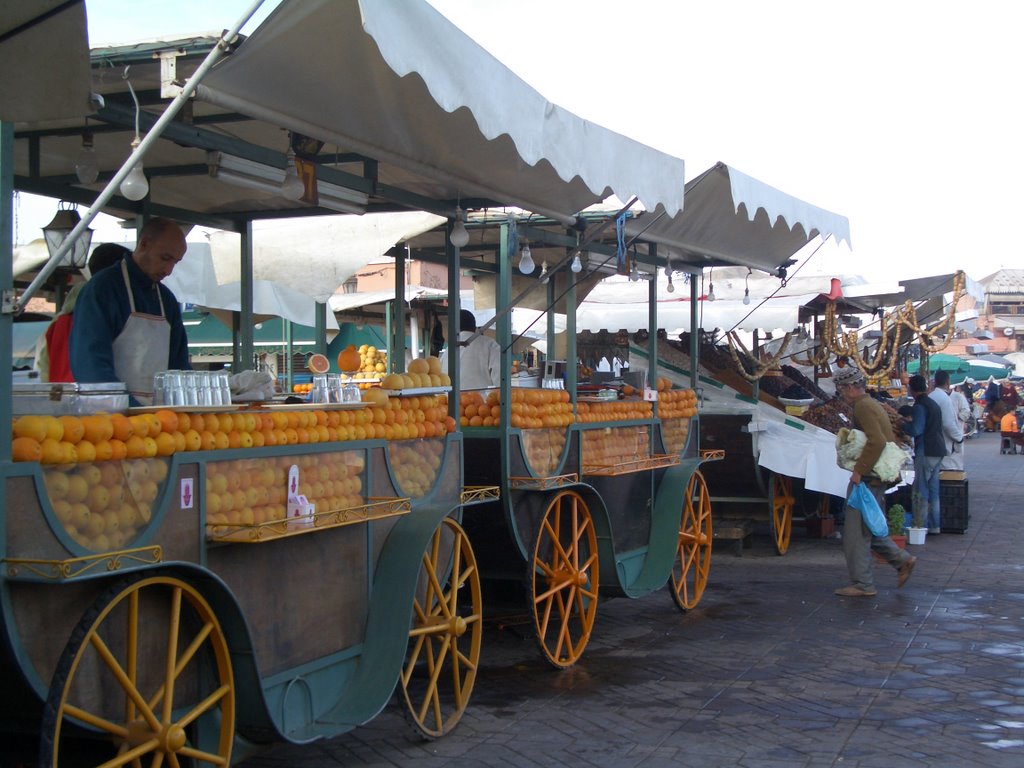 Fruit Dealer on Djemnaa El Fna Place, Marrakech by speedster