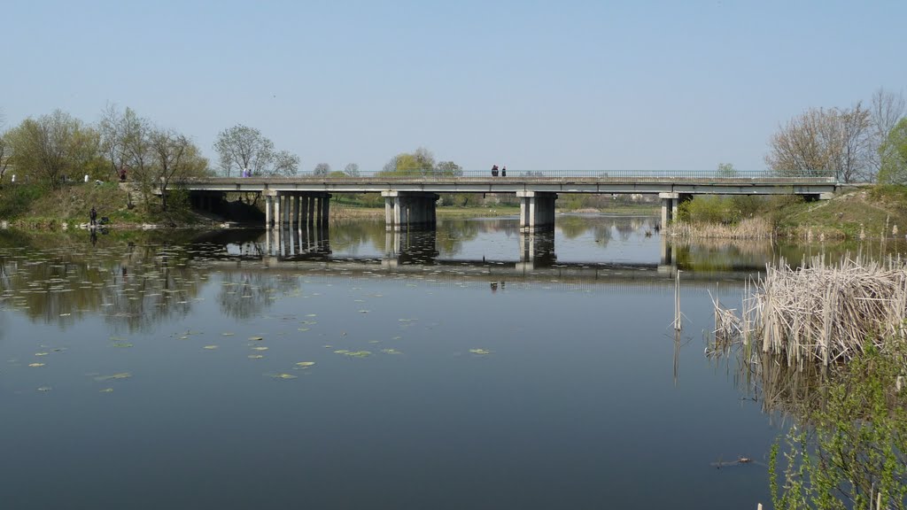 The Desna river, feeder of the Southern Bug. Bridge in Sosonka village. by George Chernilevsky