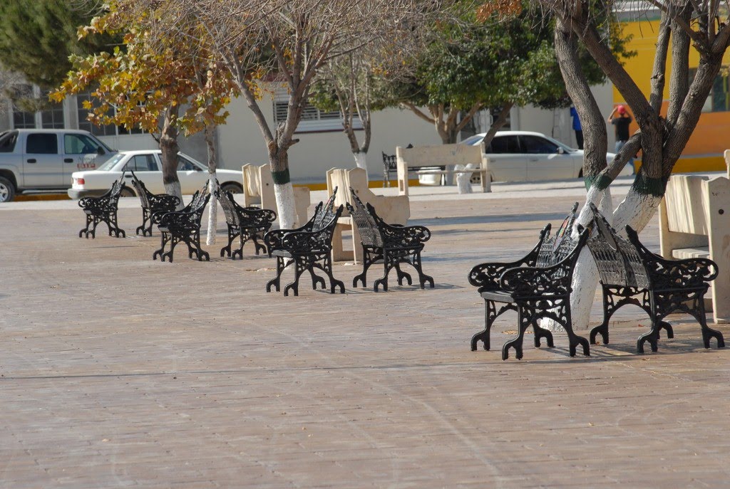 Plaza Principal de Sacramento, Coahuila remodelada en julio de 2009 por el Profr. Humberto Moreira Valdés by lalolafuente