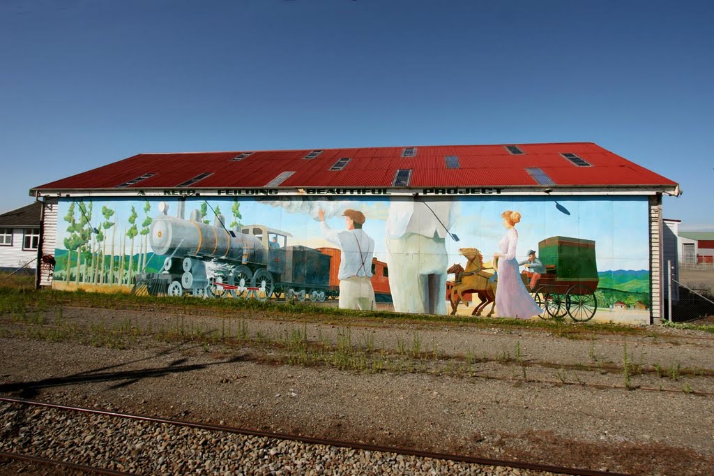 Wall painting - viewed from train by Fritz Schöne