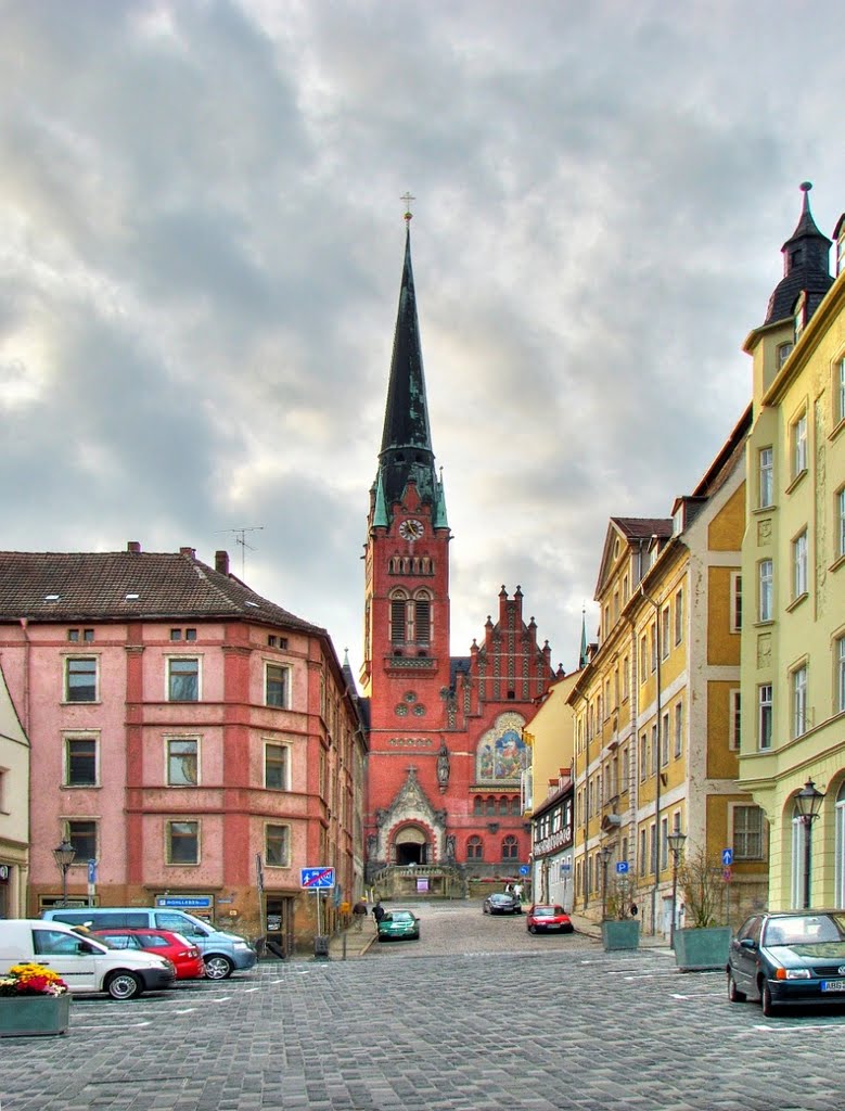 Altenburg - Blick zur Brüderkirche (geweiht am 07.05.1905) by Rudolf Henkel