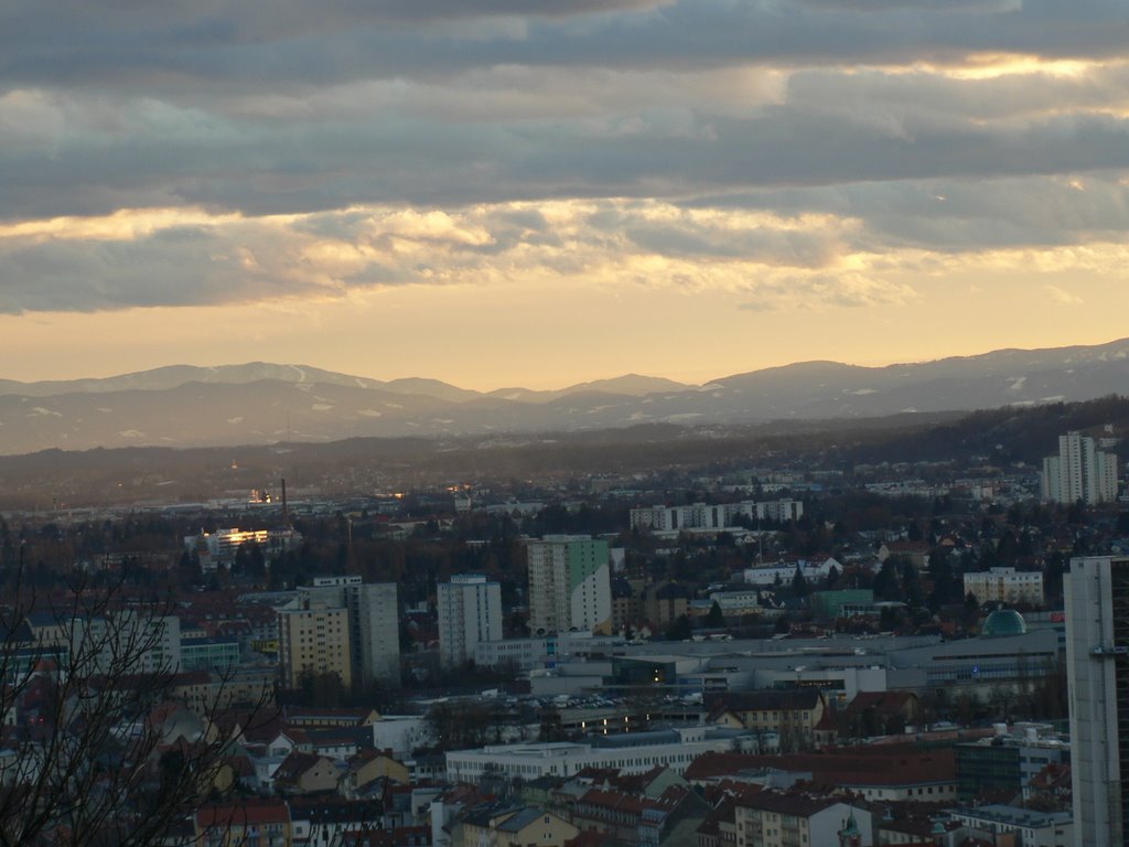 View from Schlossberg. View to the West before sunset by DXT 1