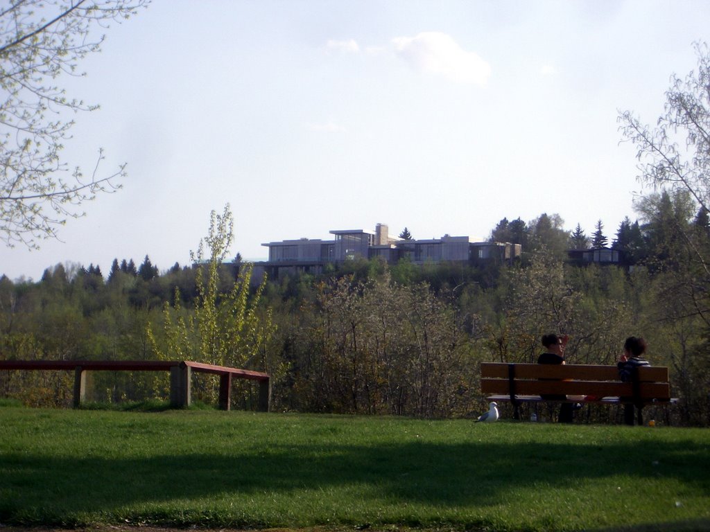 Largest House in Edmonton, seen from Hawrelak Park by Dave Orzech