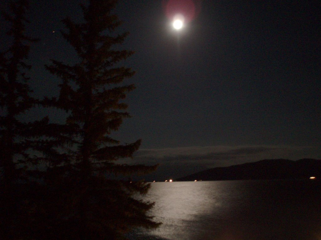 Night at wounderfull Lake Sevan Armenia June 2007 by David Holt