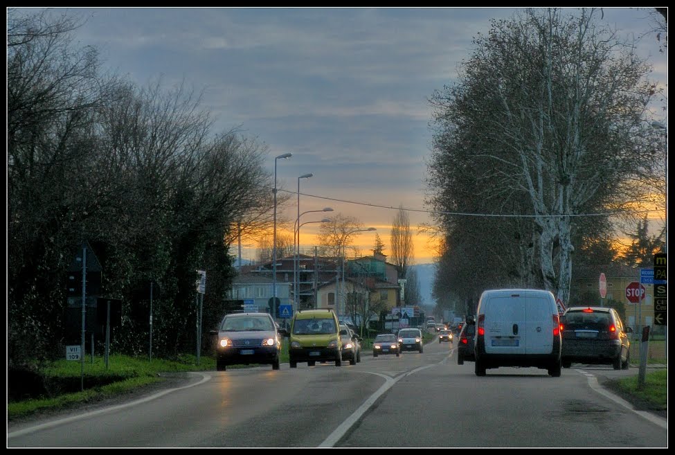 I Colori della Sera sulla Statale della Cisa presso Stradella di Collecchio (Parma) - Marzo 2010 - Evening Colors on Cisa National Road by Andrea Franchi Photography