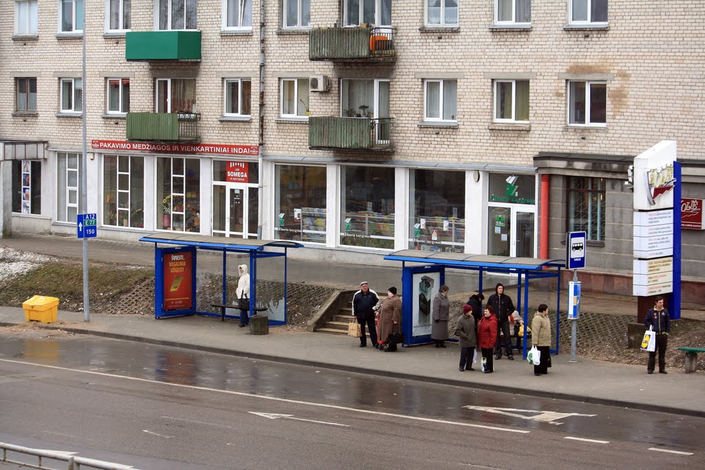 Bus stop in Zemaite street close Marketplace by augustinasplikis