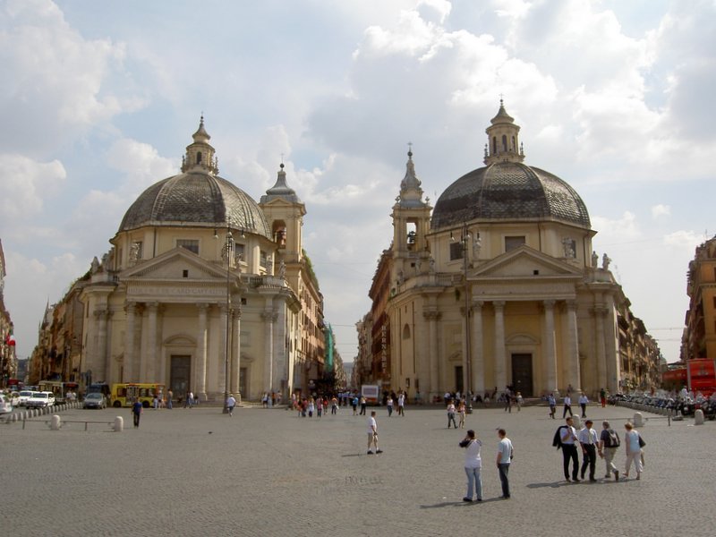 Santa Mara dei Miracoli/Montesanto in Rome Italy by Phil D.