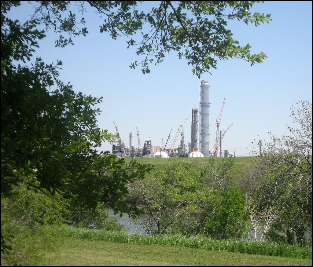 Cracking Towers Across Sims Bayou from Milby Park in Houston, Texas by i_am_jim