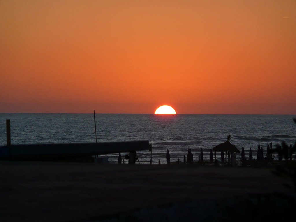 Sunset off the coast of Italy just SW of Rome Tor San Lorenzo by gpranzo