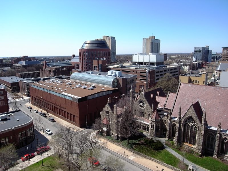 Penn campus around the Jon M Huntsman Hall, looking from Sansom by Justin Zhu